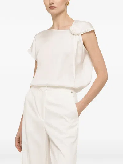 Nissa Floral-detail Top In White