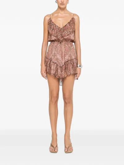 Nissa Floral-print Silk Mini Dress In Multi