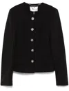 Nissa Flower-button Jacket In Black