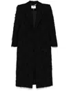Nissa Fringed Coat In Black