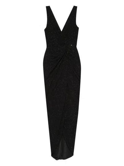 Nissa Glitter Maxi Dress In 黑色