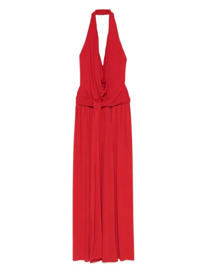 Nissa Halterneck Dress In Red