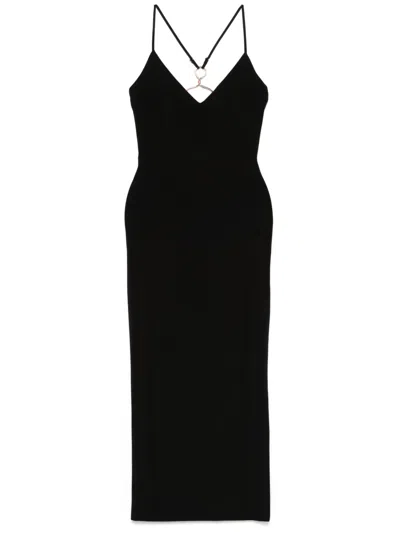 Nissa Hardware-detailed Midi Dress In Black