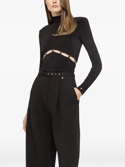 Nissa High-neck Ring Bodysuit In Black