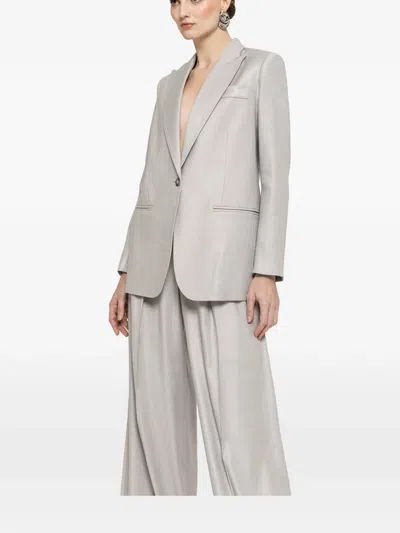 Nissa High-rise Palazzo Pants In Gray