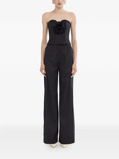 Nissa High-rise Pinstripe Trousers In Multi