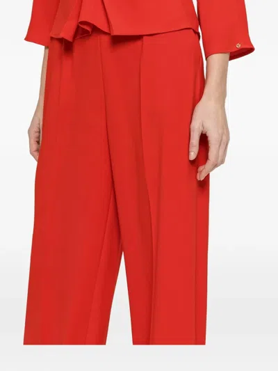 Nissa High-waisted Crepe Palazzo Pants In Red