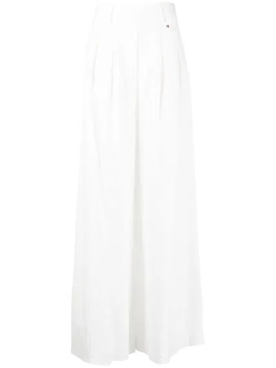 Nissa High-waisted Flared Trousers In White