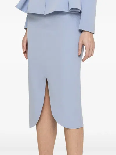 Nissa High-waisted Pencil Midi Skirt In Blue
