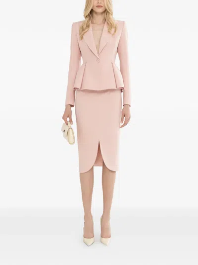 Nissa High-waisted Pencil Midi Skirt In Pink