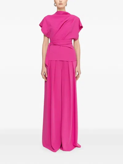 Nissa High-rise Palazzo Trousers In Pink