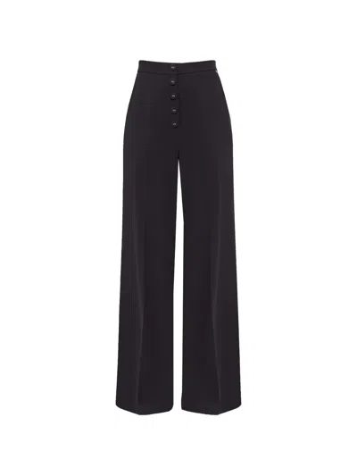 Nissa High-waist Wide-leg Pants In Black