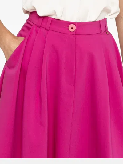 Nissa High-waisted Cotton Midi Skirt In Pink