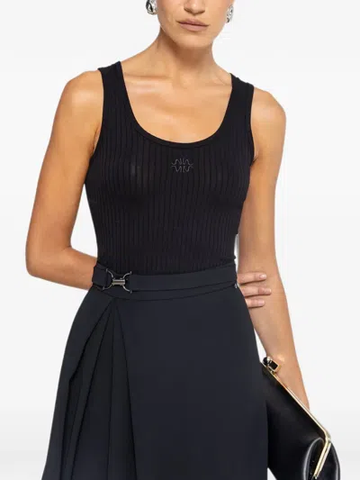 Nissa High-waisted Midi Skirt In Black