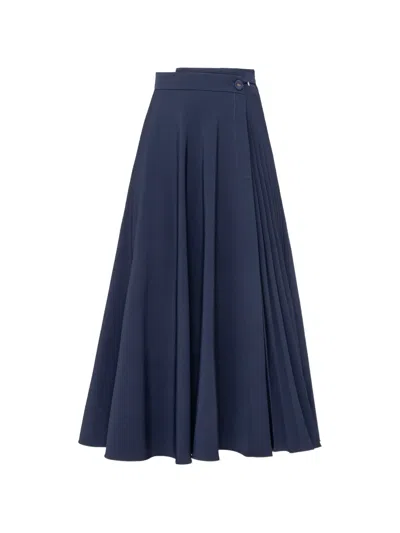 Nissa High-waisted Midi Skirt In Blue