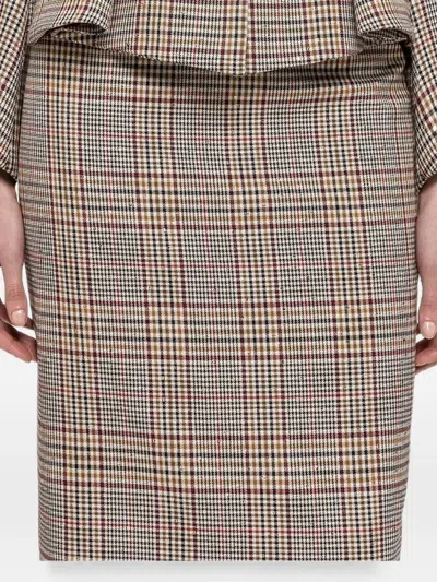Nissa High-waisted Midi Skirt In Brown