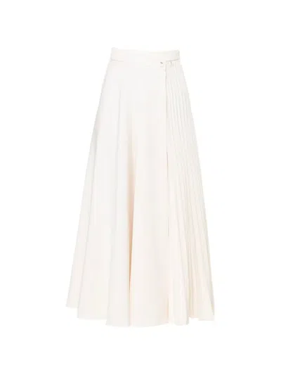 Nissa High-waisted Midi Skirt In White