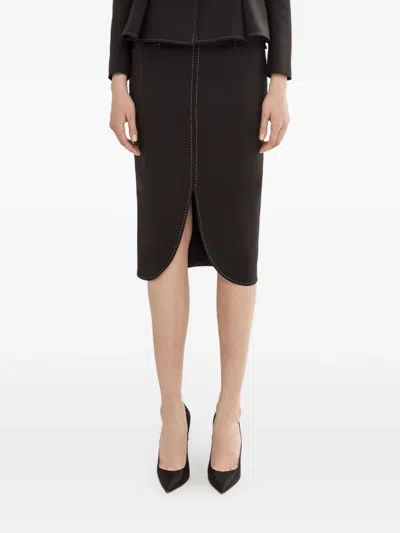 Nissa High-waisted Pencil Skirt In Black
