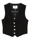 Nissa Decorative-buttons Waistcoat In Black