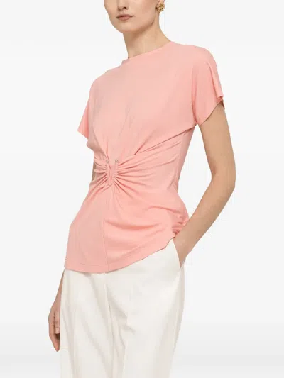 Nissa Knot-detail T-shirt In Pink