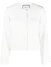 Nissa Lace-detail Tweed Jacket In Weiss