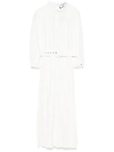 Nissa Lace-detailed Midi Dress In White