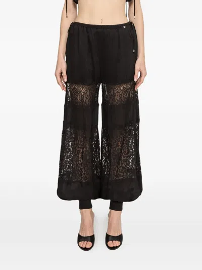 Nissa Lace Insert Trousers In Black