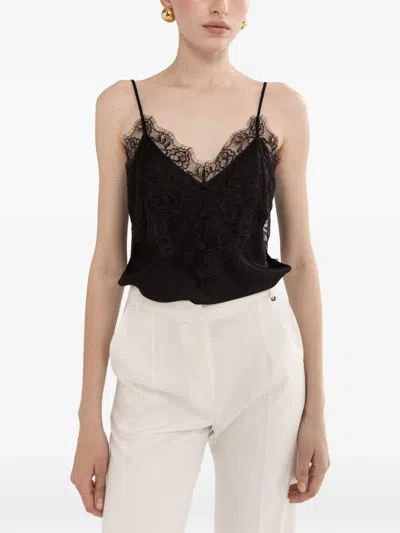 Nissa Lace Panel Blouse In Black