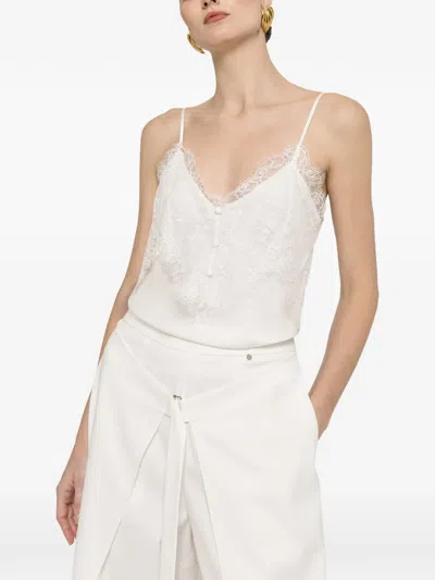 Nissa Lace Panel Blouse In White