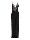 Nissa Lace-panel Maxi Dress In Black