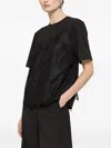 Nissa Lace Panel T-shirt In Black