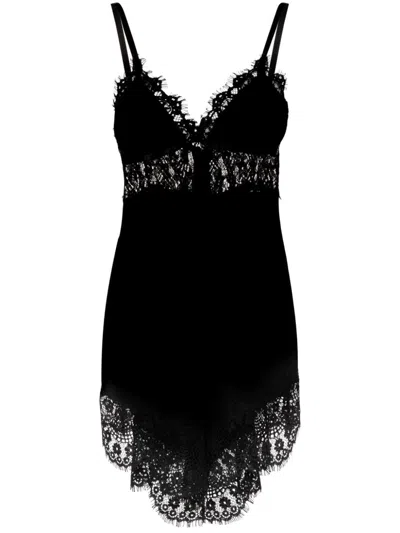 Nissa Lace-panelled Mini Dress In Black
