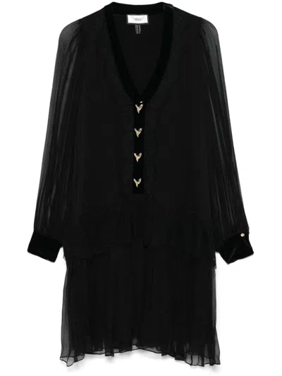 Nissa Lace-panelling Mini Dress In Black