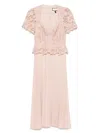 Nissa Lace-panels Maxi Dress In Pink