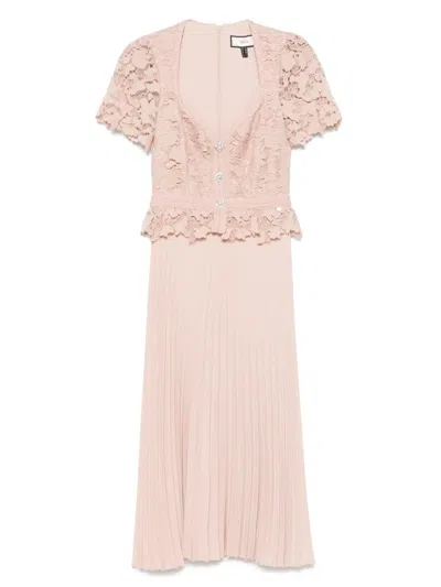 Nissa Lace-panels Maxi Dress In Pink