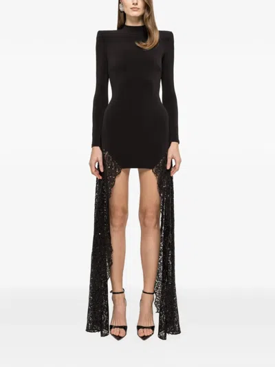 Nissa Lace-trim Mini Dress In Black