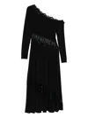 Nissa Lace-trim One-shoulder Dress In Black