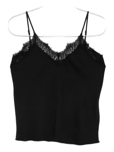 Nissa Lace-trim Top In Black