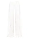 Nissa Layered Wide-leg Trousers In White