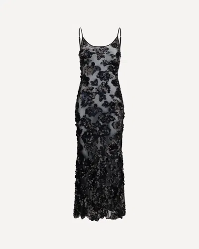 Nissa Long Sequin Dress In Black