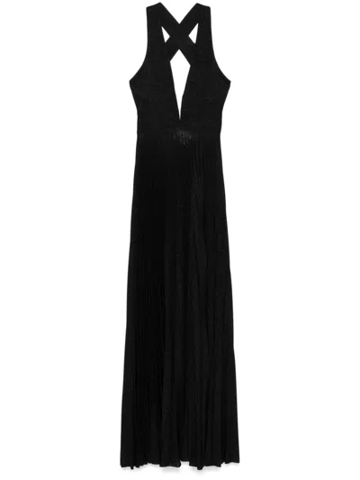 Nissa Lurex Gown In Black