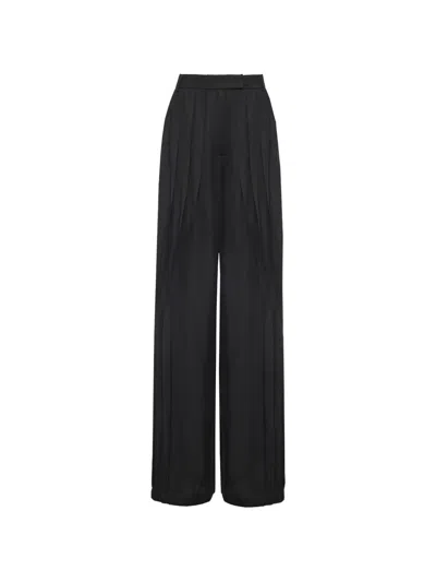 Nissa Mid-rise Pleated Trousers In Black