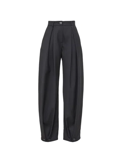 Nissa Mid-rise Wool Pants In Black