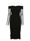 Nissa Off-shoulder Sequin-embellished Mini Dress In Black