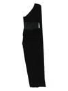 Nissa One-shoulder Sheer-insert Maxi Dress In Black
