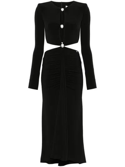 Nissa Open-back Midi Dress In Black