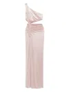 Nissa Open-back Ruched Maxi Dress In Pink