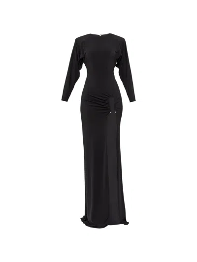 Nissa Open-back Maxi Dress In Black