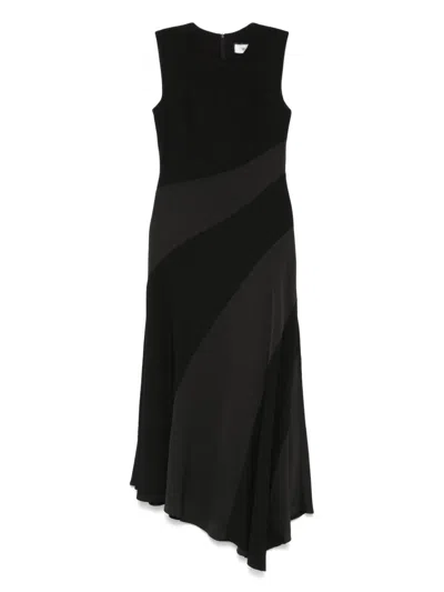 Nissa Panelled Midi Dress In Black