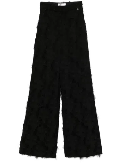 Nissa Patterned-jacquard Trousers In 黑色